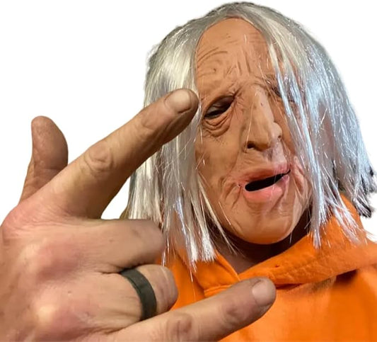 Halloween Realistic Old Man Mask Adlut -Latex Human Old Person Men Full Head Mask Costume