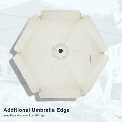 MASTERCANOPY Valance Patio Umbrella for Outdoor Table Market (7.5ft, Light Beige)