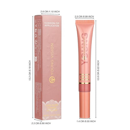 YOUNG VISION Hydrating Liquid Lipstick & Gloss Tint, Oil Infused, Cushion & Puff Applicators, Versatile Nude to Red Shades,Labial Liquido & Brillo Labial
