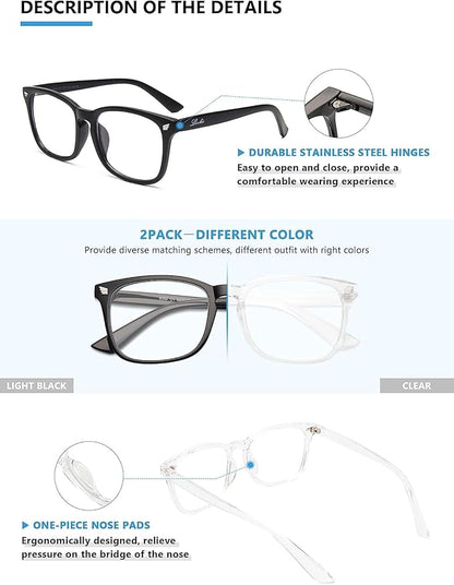 livho High Tech Blue Light Glasses - Advanced 99% Blue Light Blocking Computer Glasses - Anti Eyestrain & UV Glare Protection