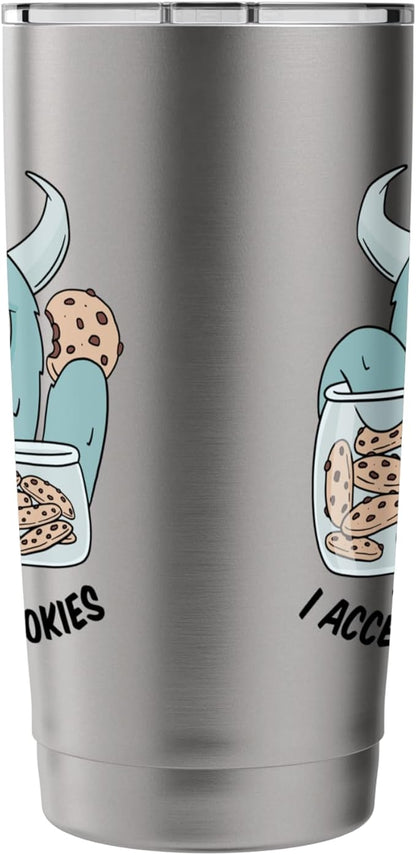 Cute Monster Cookie Lover Delight Stainless Steel Insulated Tumbler