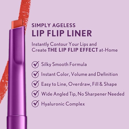 COVERGIRL Simply Ageless Lip Flip Liner, Devoted Red, Pack of 4