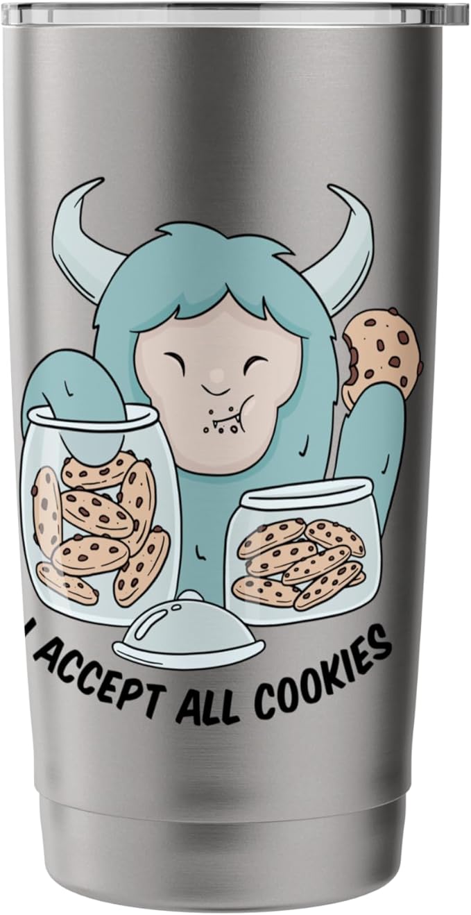 Cute Monster Cookie Lover Delight Stainless Steel Insulated Tumbler