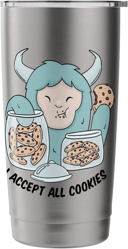 Cute Monster Cookie Lover Delight Stainless Steel Insulated Tumbler
