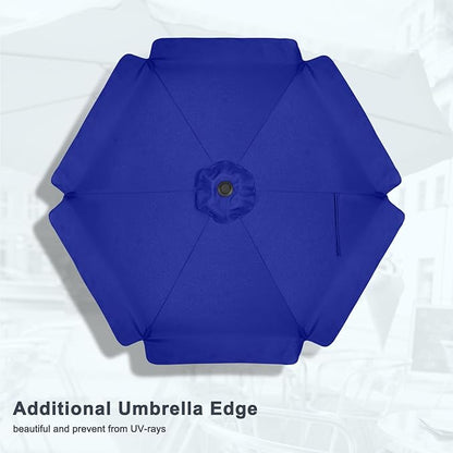 MASTERCANOPY Valance Patio Umbrella for Outdoor Table Market (7.5ft, Blue)