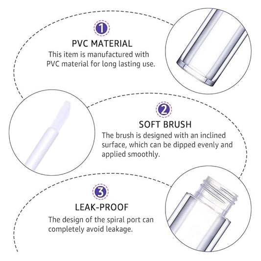 AMORIX 24 Pack 5ml Lip Gloss Tubes with Wand Lip Gloss Containers Lipgloss Supplies Kit with 2pcs Syringes + Labels for DIY Lip Gloss