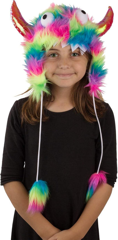 Tigerdoe Monster Hat Costume - 2 Pack Funny Crazy Hats - Monster Theme Birthday Party Supplies - Funny Furry Hats Colorful