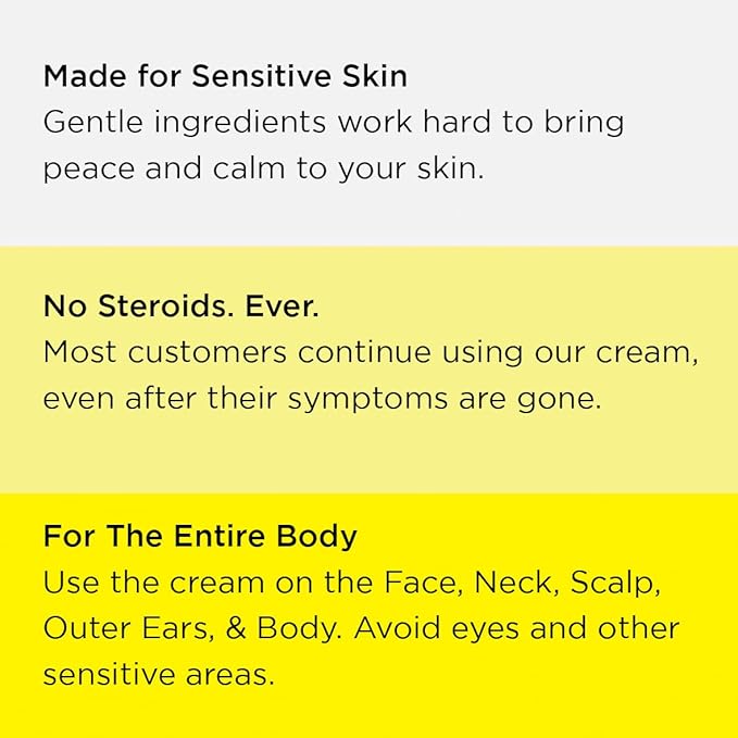 Seborrheic Dermatitis Face Cream - Skin Rejuvenation and Barrier Repair with MCT Oil, Squalane - Moisturizing Face, Scalp and Body Cream for Sensitive Skin Seb Derm - No Steroids for Lasting Results