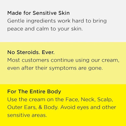 Seborrheic Dermatitis Face Cream - Skin Rejuvenation and Barrier Repair with MCT Oil, Squalane - Moisturizing Face, Scalp and Body Cream for Sensitive Skin Seb Derm - No Steroids for Lasting Results