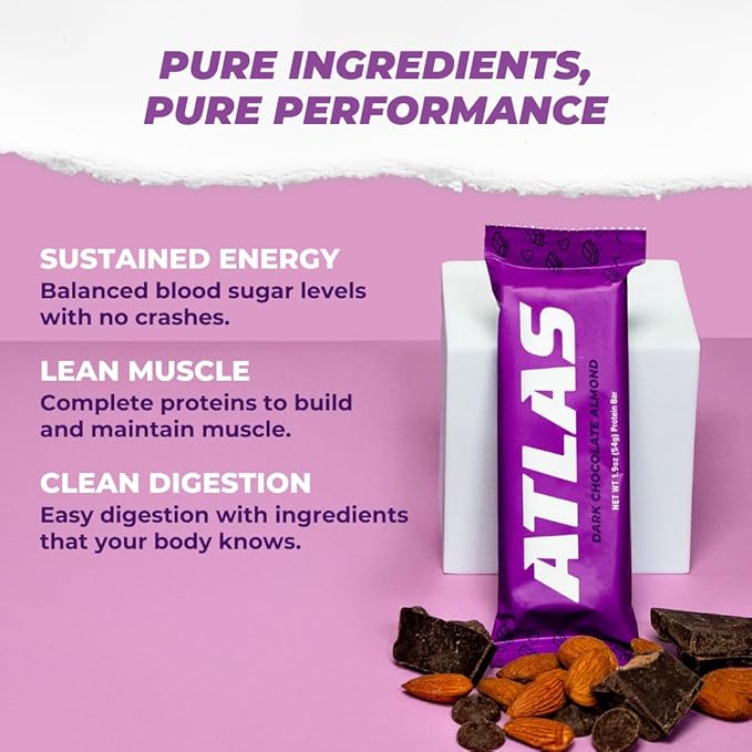Atlas Protein Bar, 20g Clean Protein, 1g Natural Sugar, No Seed Oils, Gluten Free, No Artificial Sweeteners, Ultimate Whey Variety, 12 Pack