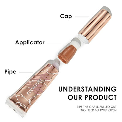 FOCALLURE 3 PCS Liquid Contour Stick,Moisturizing Highlighter,Blush and Makeup,Orchid Vibes