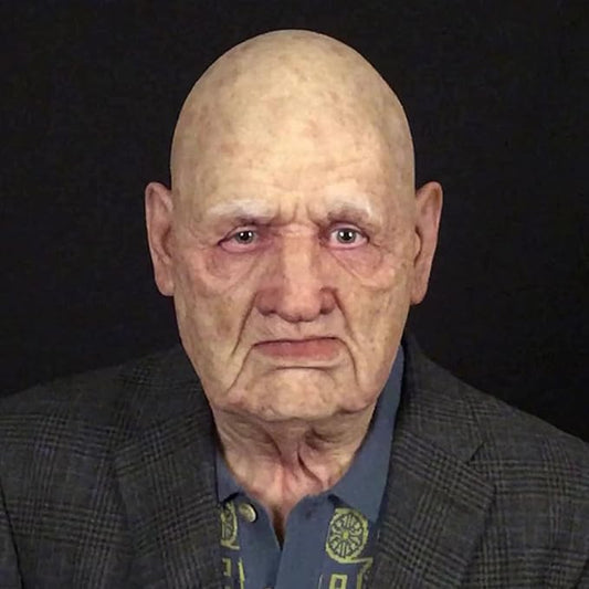 Realistic Old Man Mask Halloween Mask Scary Latex Old Man Grandpa Mask Halloween Wrinkle Face Mask