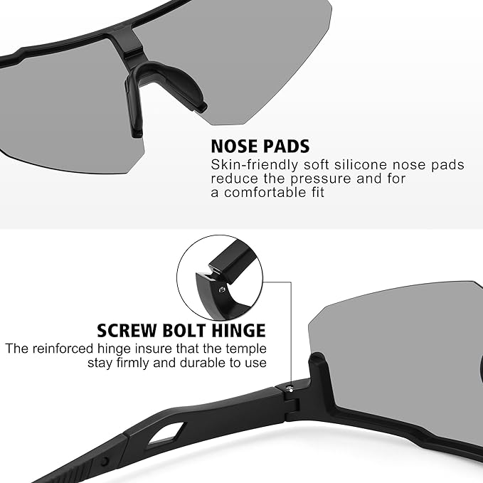 STORYCOAST Polarized Sports Sunglasses for Men Women,Driving Fishing Cycling Mountain Bike Sunglasses UV400 Protection