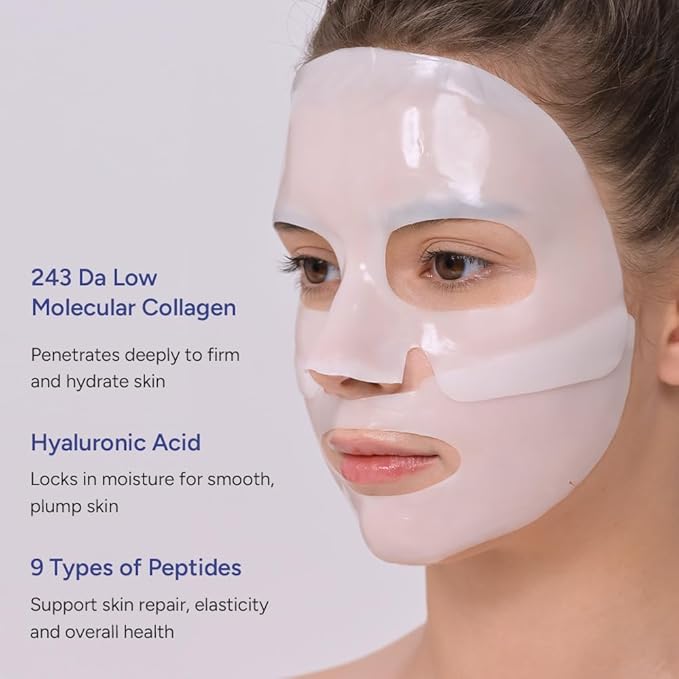 SUNGBOON EDITOR Deep Collagen Boost Set | Collagen Face Mask & Serum for Face, Real collagen 2,160,000ppb, Volufiline, Glass Skin, Skin Elasticity, Volumizing, Korean Skin Care, 37gx4ea & 1.01fl.oz