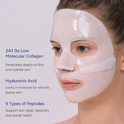 SUNGBOON EDITOR Deep Collagen Boost Set | Collagen Face Mask & Serum for Face, Real collagen 2,160,000ppb, Volufiline, Glass Skin, Skin Elasticity, Volumizing, Korean Skin Care, 37gx4ea & 1.01fl.oz