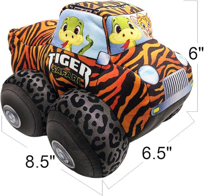 ArtCreativity Safari Plush Monster Truck, 8 Inch Big Monster Truck Stuffed Toy, Cool Animal-Themed Design, Soft Car Toys For Toddlers Car Stuffed Animal, Cars Plush For Boys and Girls, Great Gift Idea