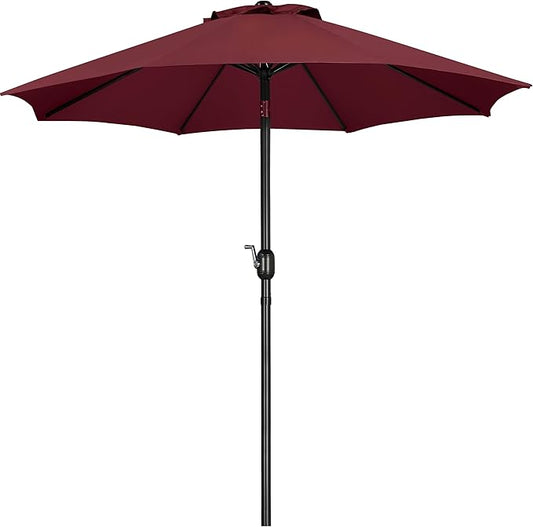 Yaheetech 9FT Patio Umbrella, Outdoor Market Table Umbrella with Push Button Tilt and Crank, Yard Sun Shade with 8 Sturdy Ribs for Garden, Lawn, Beach