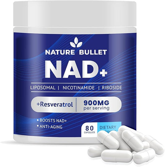 NAD Supplement for Anti-Aging and Cell: Nicotinamide Riboside & Mononucleotide - Cellular Energy & Mitochondrial & Healthy Aging & Cognitive Function Support - Liposomal NAD Supplements - 80 Capsules