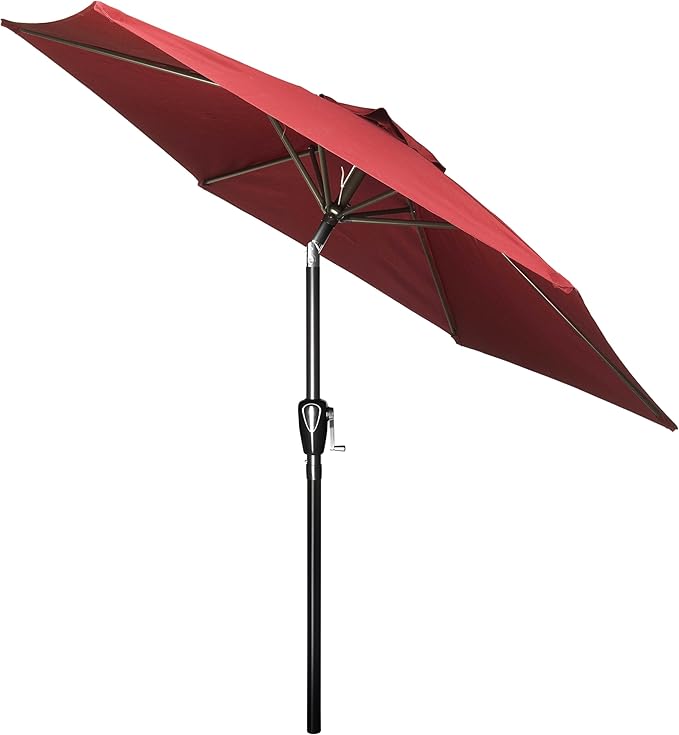 Simple Deluxe 9' Patio Umbrella Outdoor Table Market Yard Umbrella with Push Button Tilt/Crank
