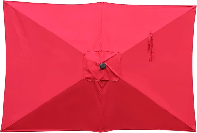 Blissun Rectangular Patio Umbrella, Table Market Umbrella with Tilt and Crank, Outdoor Umbrella for Garden, Deck, Backyard, Pool and Beach