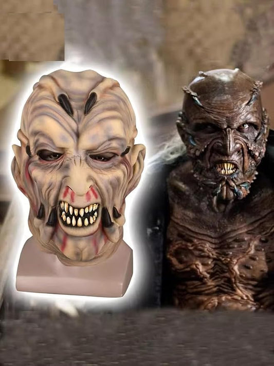 Jeepers Mask Creepers Creepy Tribal Head Cover Horror Monster Halloween Costume Prop, Realistic Facial Details, Latex Material