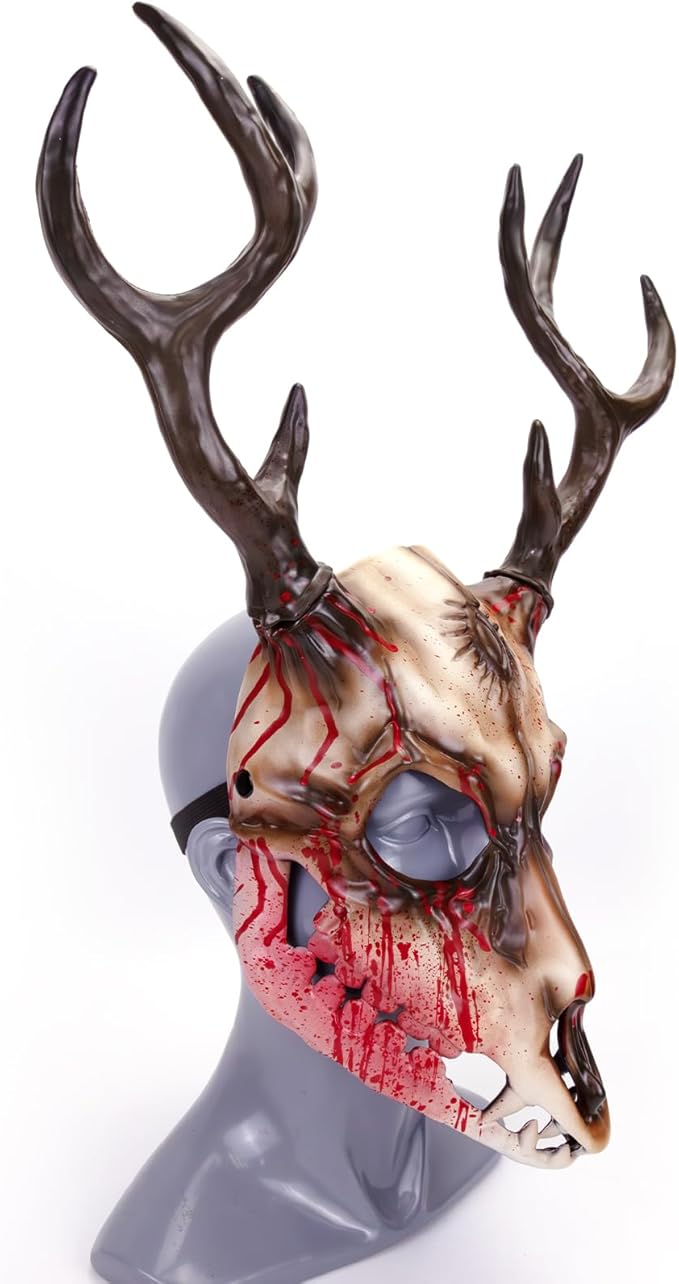 Halloween Horror Antler Mask Sheep Bone Mask Christmas Carnival Masquerade Party Cosplay Props Accessories