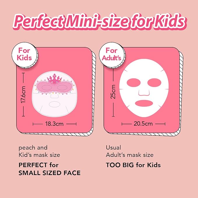 [ peach and ] Ballerina Face Mask Sheet for Kids, Children | Facial Mask made with 100% Cotton (10pcs)