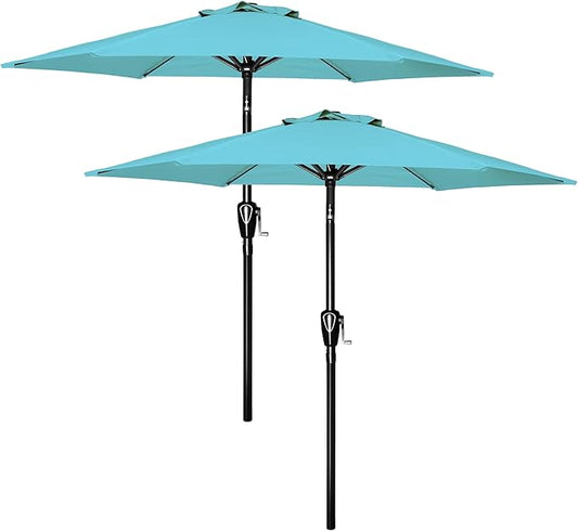 Simple Deluxe 9' Patio Umbrella Outdoor Table Market Yard Umbrella with Push Button Tilt/Crank