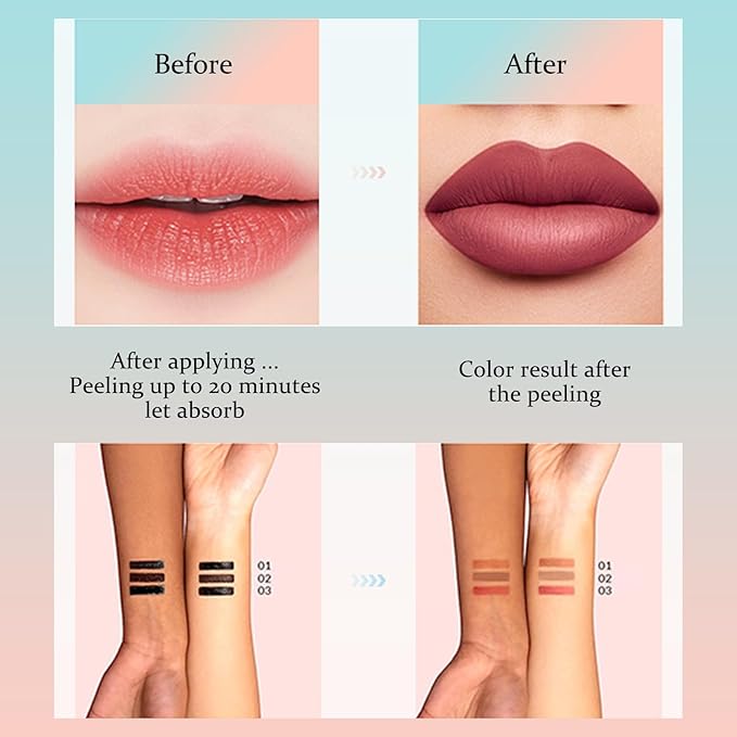 Peel Off Lip Liner Stain Velvet Tint – Long-Lasting, Moisturizing, Non-Sticky Matte Lip Lacquer, Highly Pigmented, Smudge-Proof Liquid Lipstick Makeup (light brown)