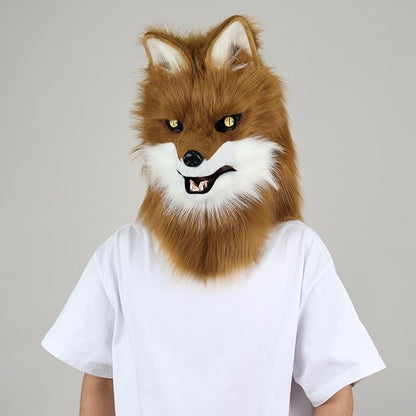 HAOAN Furry Dog Mask Animal Wolf Full Head for Halloween Fancy Dress Party Cosplay Costume Women Men