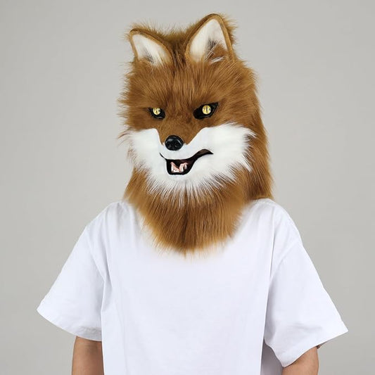 HAOAN Furry Dog Mask Animal Wolf Full Head for Halloween Fancy Dress Party Cosplay Costume Women Men