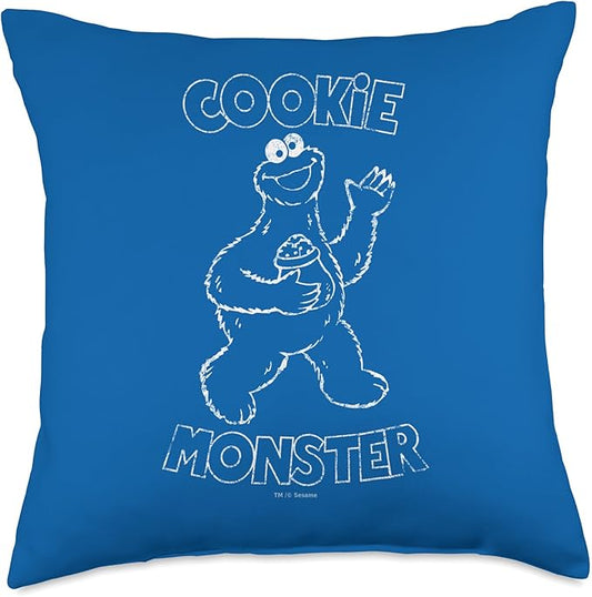 Sesame Street Monster Simple Cookie Throw Pillow, 18x18, Multicolor