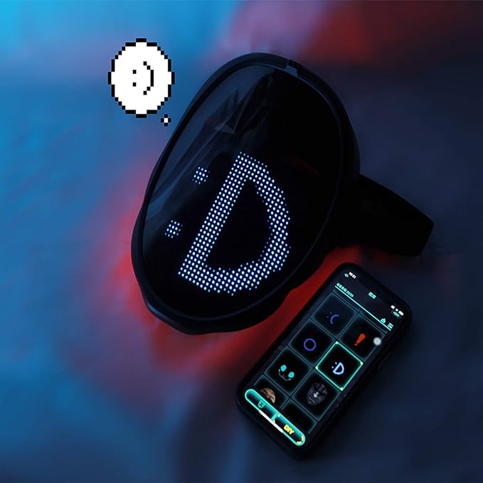 Depointer Life Led Mask with Bluetooth-compatible App Controlled, Customizable Shining Mask, unisex-adult