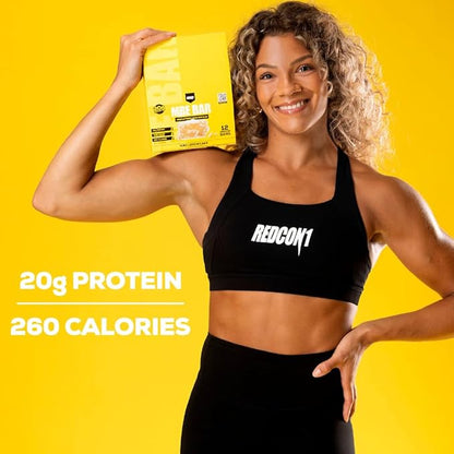 REDCON1 MRE Protein Bar, Iced Lemon Cake - 20g of Whole Food Protein + MCT Oil - Easily Digestible, Macro Balanced Low Sugar Meal Replacement Bar (12 Bars)