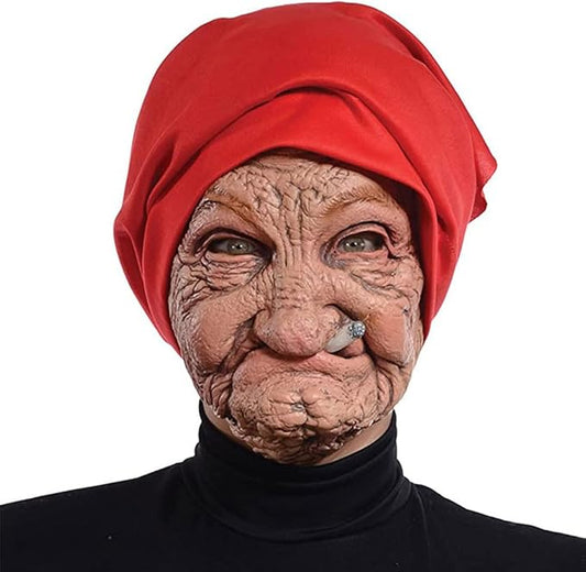 Realistic Old Man Mask Halloween Mask Scary Latex Old Man Grandpa Mask Halloween Wrinkle Face Mask