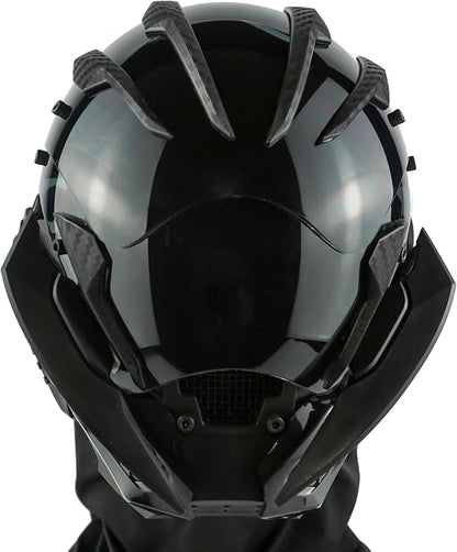 Punk Gothic Mask Helmet for Adult, Mechanical Sci-fi Gear Cosplay Costume Accessory Samurai Futuristic Helmet