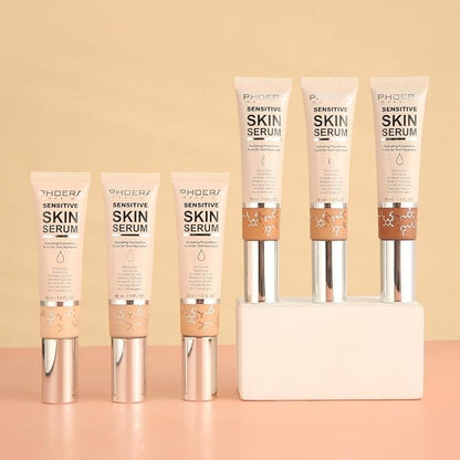 PHOERA Hydrating Serum Foundation,Flawless Full Coverage and Hypoallergenic Tan, norm)