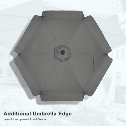 MASTERCANOPY Valance Patio Umbrella for Outdoor Table Market (7.5ft, Dark Gray)