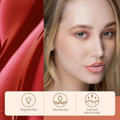 Matte Lip Gloss Stain-Peel Off Lip Liner Tattoo, Orange Red Lip Tint，Long Lasting Peel Off Lip Stain, Waterproof Transfer-proof Lip Mask Lip Liner Peel Off Lip Gloss,Stayn Lip Makeup. #07
