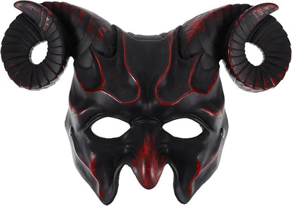 Gadpiparty Devil Goat Skull Mask Ox Ram Horns Monster Animal Half Face Halloween Masquerade Mask Cosplay Props for Adults