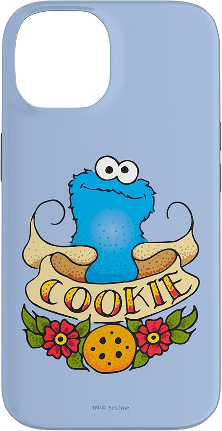 iPhone 14 Sesame Street Cookie Monster Cookie Tattoo Case