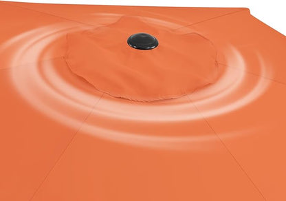 Yaheetech Patio Umbrella, 9FT Outdoor Table Market Umbrella with Push Button Tilt and Crank, Yard Sun Shade with Sturdy Ribs for Garden, Deck, Backyard, Pool, Orange