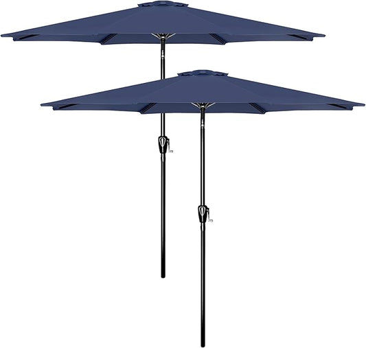 Simple Deluxe 9' Patio Umbrella Outdoor Table Market Yard Umbrella with Push Button Tilt/Crank