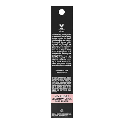 e.l.f. No Budge Shadow Stick, Long-Lasting Cream Eyeshadow Stick For High-Pigment, Metallic Color, Vegan & Cruelty-Free, Rose Quartz