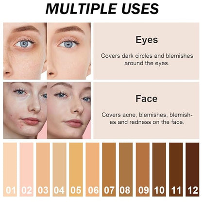 Kaely Cream Pot Concealer Full Coverage Set,Conceal Brighten