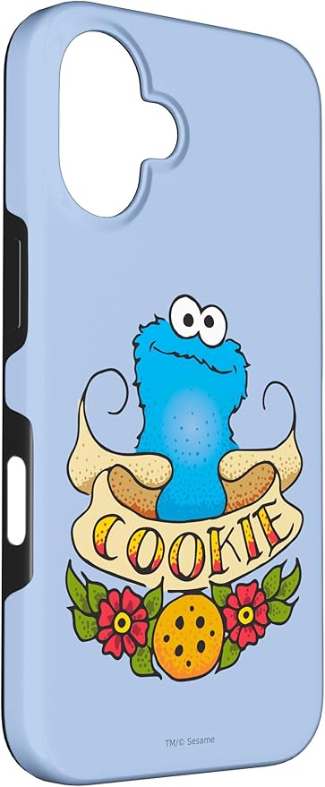 iPhone 16 Sesame Street Cookie Monster Cookie Tattoo Case