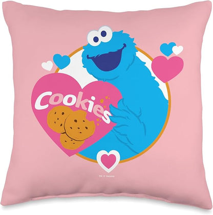 Sesame Street Monster Love Cookies Throw Pillow, 16x16, Multicolor