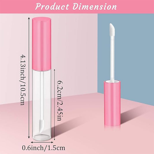 30 Piece Lip Gloss Tube 10 ml Empty Refillable Lip Balm Bottle Clear Plastic Gloss Container Reusable Lipstick Bottle with Rubber Insert for Lipstick(Pink, Black, White)