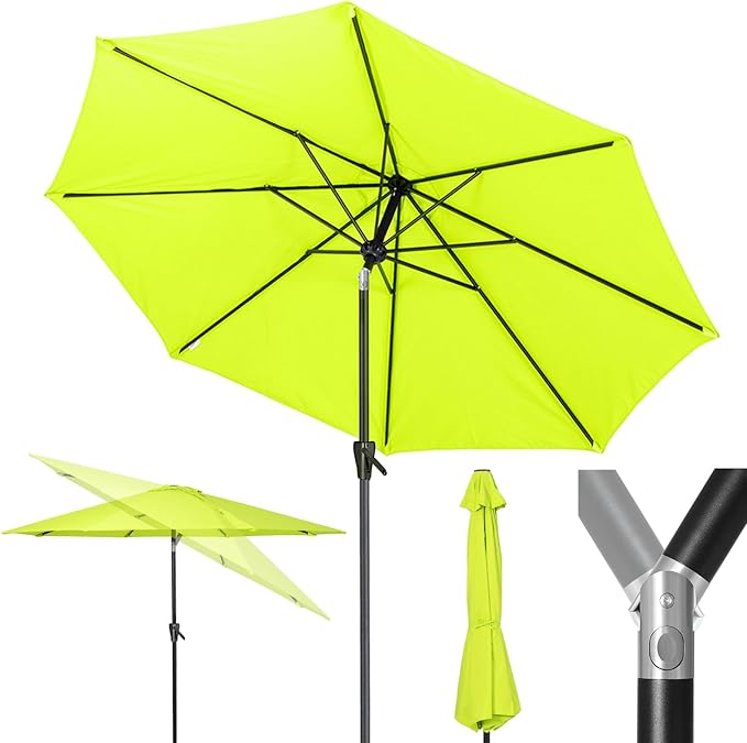 Tempera Patio Market Outdoor Table Umbrella with Push Button Tilt and Crank,Large Sun Umbrella with Sturdy Pole&Fade resistant canopy,Easy to set
