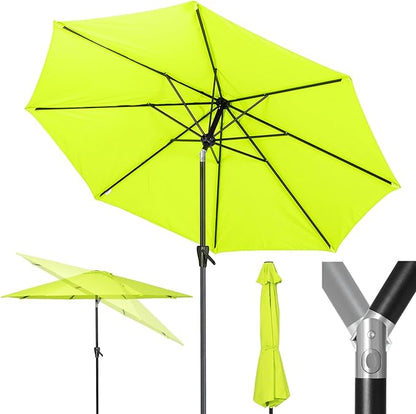 Tempera Patio Market Outdoor Table Umbrella with Push Button Tilt and Crank,Large Sun Umbrella with Sturdy Pole&Fade resistant canopy,Easy to set